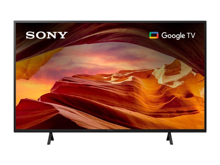 Beyaz arka planda Sony X77L 50 inç 4K LED Google TV.