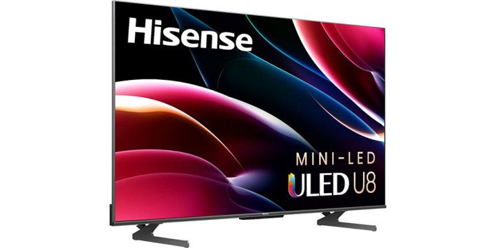 Hisense 75 inç U8H Mini-LED Quantum ULED TV'nin yandan görünümü.