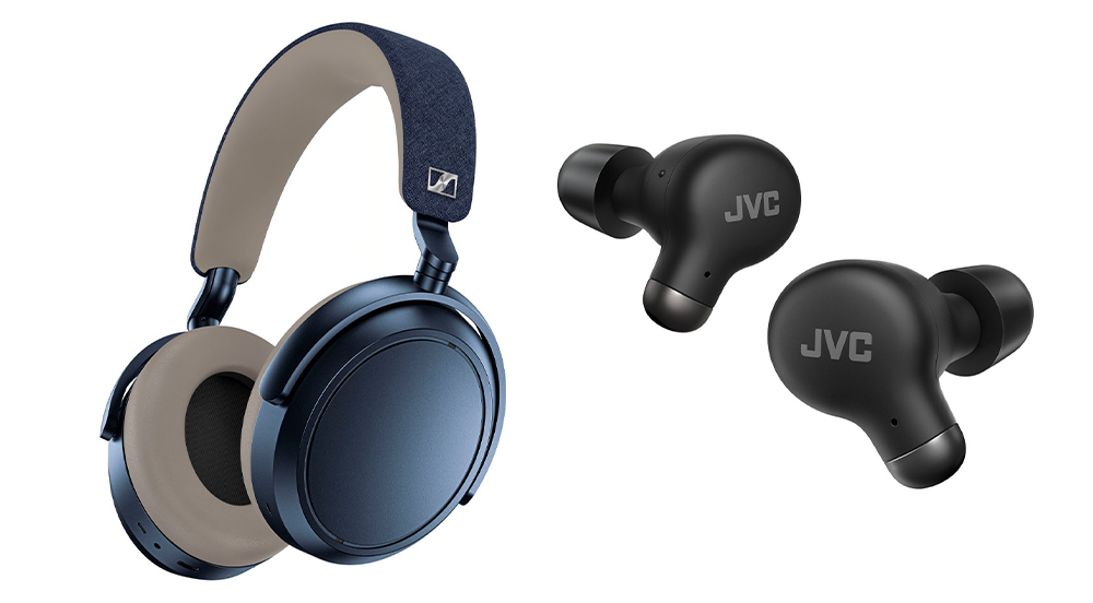 Sennheiser Momentum 4 kablosuz kulaklıklar ve JVC Marshmallow Plus gerçek kablosuz kulaklıklar