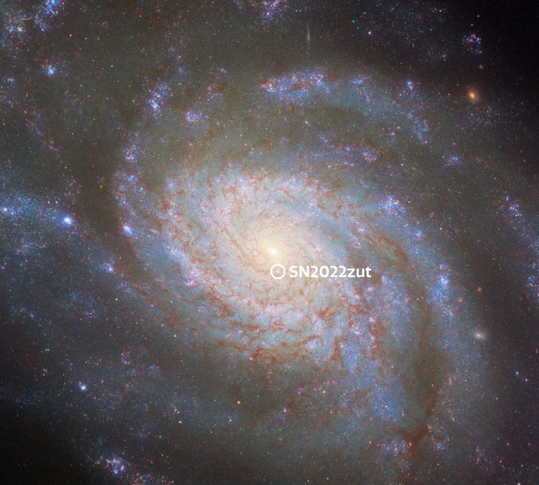 Açıklamalı Süpernova ile NGC 3810 Galaksisi