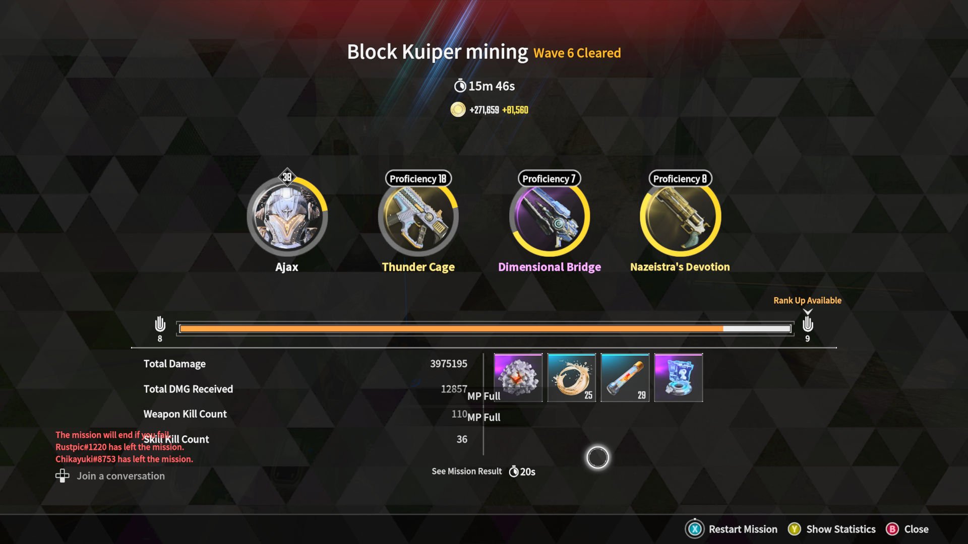 The First Descendant'taki Block Mining özel operasyonunun son ekranı