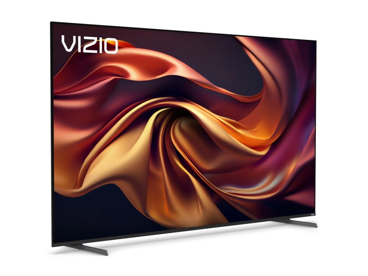 Beyaz arka planda Vizio 75 inç Quantum Pro QLED 4K Smart TV.