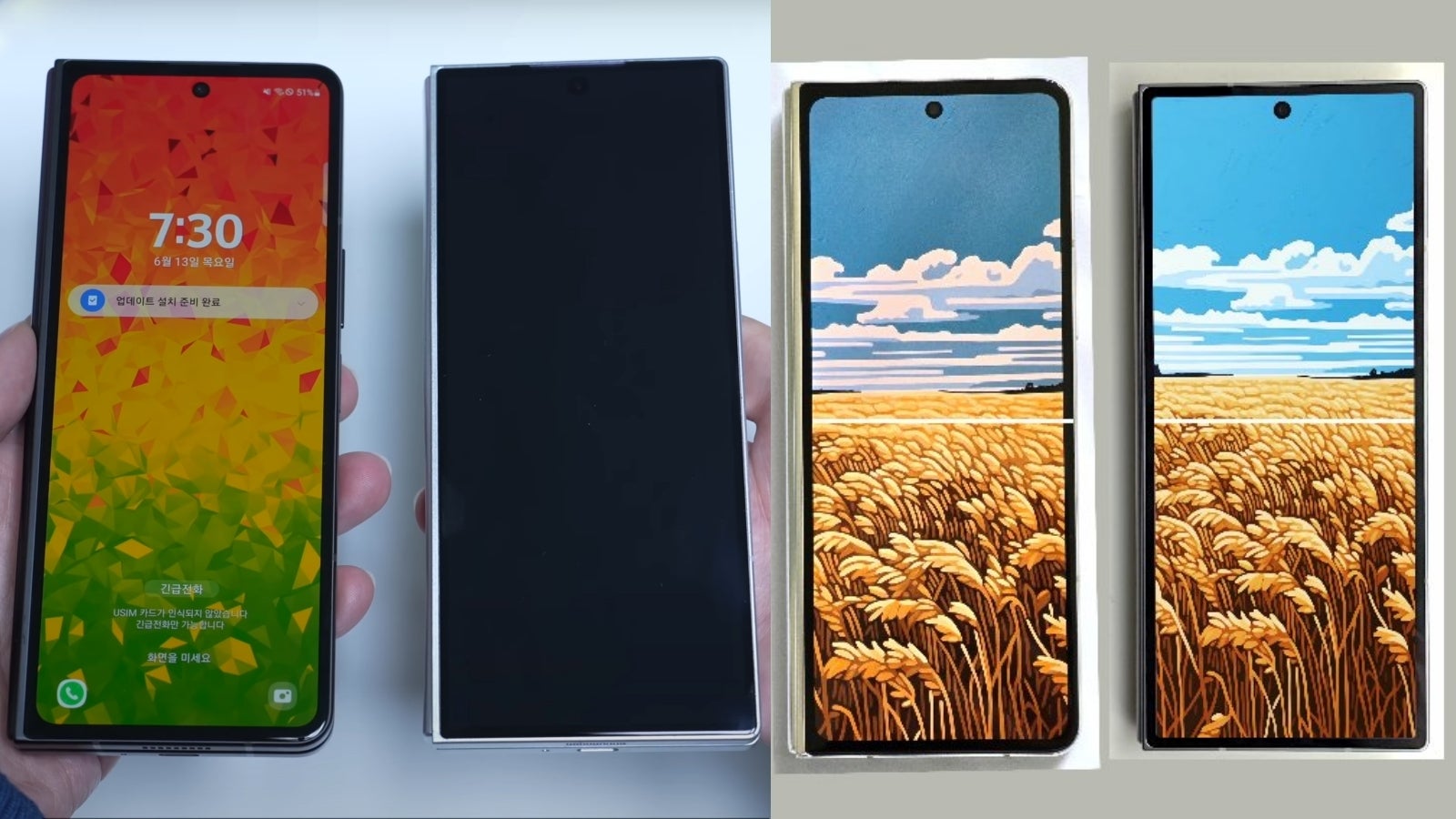 Galaxy Z Fold 6'nın (sağda) Fold 5'in yanındaki sızdırılmış fotoğrafları. Sarıcı kapak ekranı sonunda Fold 6'yı kapalıyken kullanılabilir hale getiriyor. - Galaxy Z Fold 6: Samsung sonunda yaptı ama ben büyük bir ekrana bağımlı olmaya hazır değilim