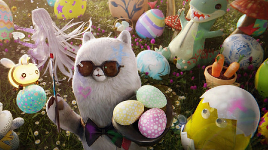 En iyi Once Human Deviant'lardan biri olan Bay Wish, Paskalya etkinliğinde rengarenk yumurtalar tutuyor.