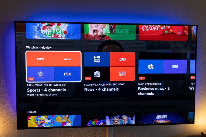 YouTube TV'de çoklu görüntüleme seçenekleri.