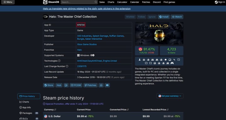 Halo: The Master Chief Collection için Uygulama Kimliği.