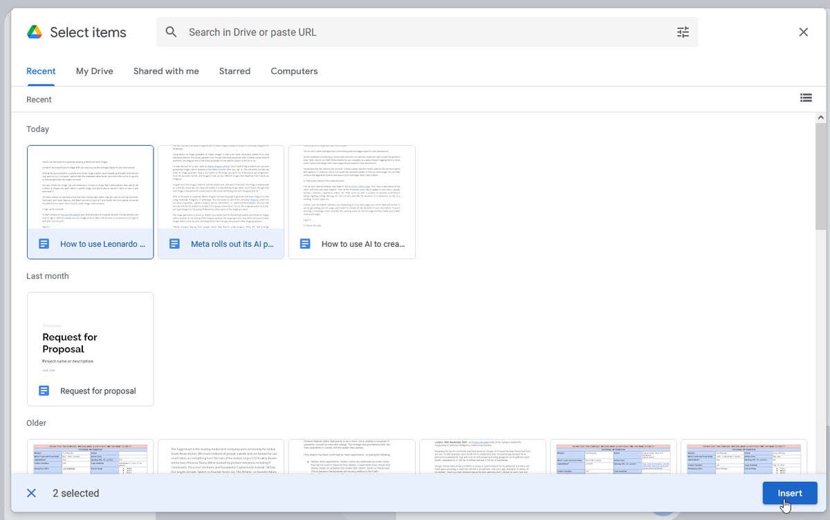 Google Drive'dan bir belge yükleyin