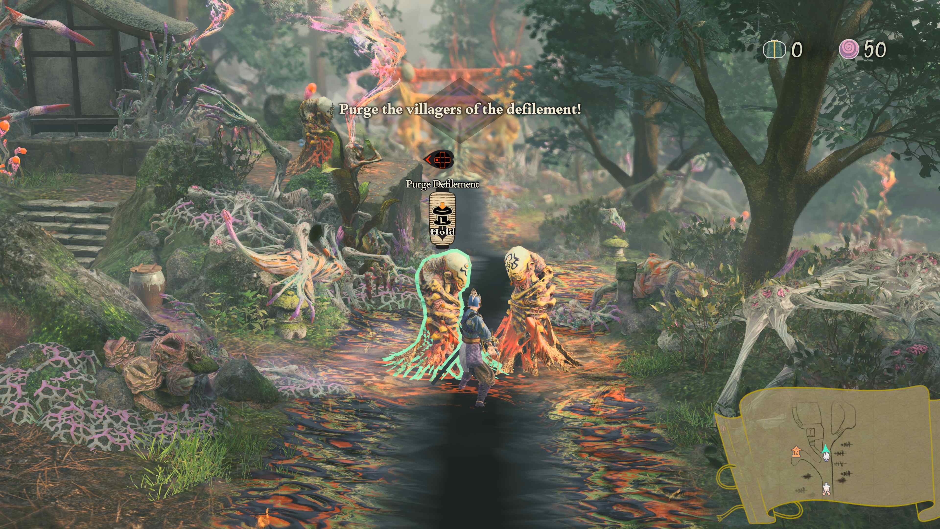 Xbox Series X'te Kunitsu-Gami: Path of the Goddess'in ekran görüntüsü.