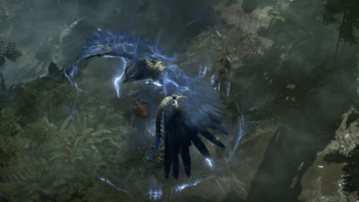 Bir Spiritborn, Diablo 4'te bir kuş çağırır.