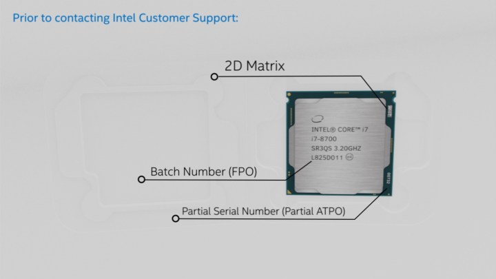 Intel CPU'nun seri numarasını ve parti numarasını nerede bulabilirsiniz?