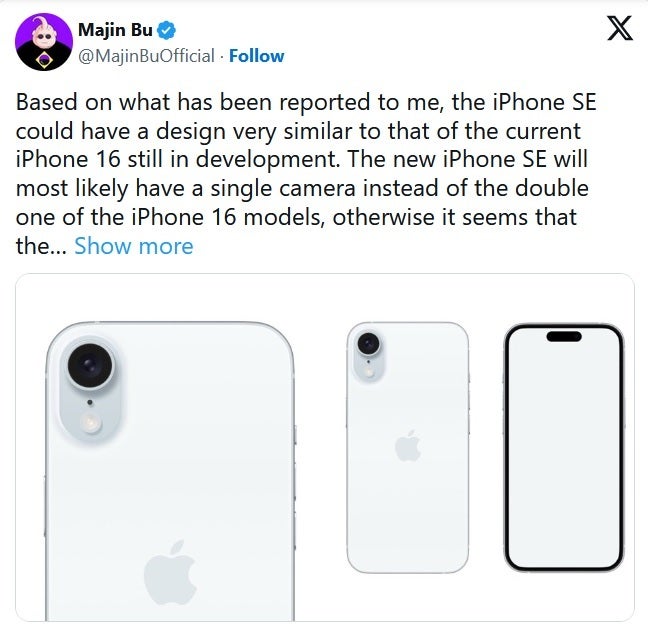 Majin Bu'nun Şubat ayındaki tweeti. | Görsel kredisi-X - Yeni rapora göre iPhone SE 4'ün tasarımının bir kısmı iPhone 16'ya dayanacak