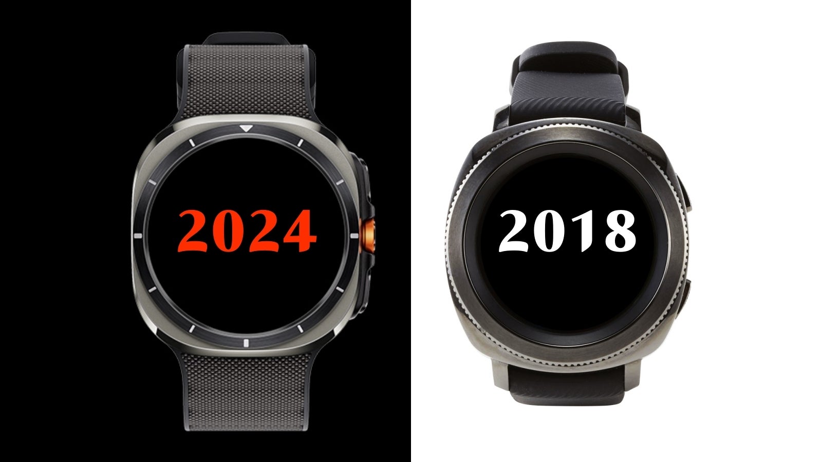 Galaxy Watch Ultra (sol) ve Galaxy Gear Sport (sağ)." - Bizi sevmiyorlar! Galaxy Watch Ultra ve Buds 3 Pro, Temu'nun Apple ürünleri - ama doğru yapılmış mı?