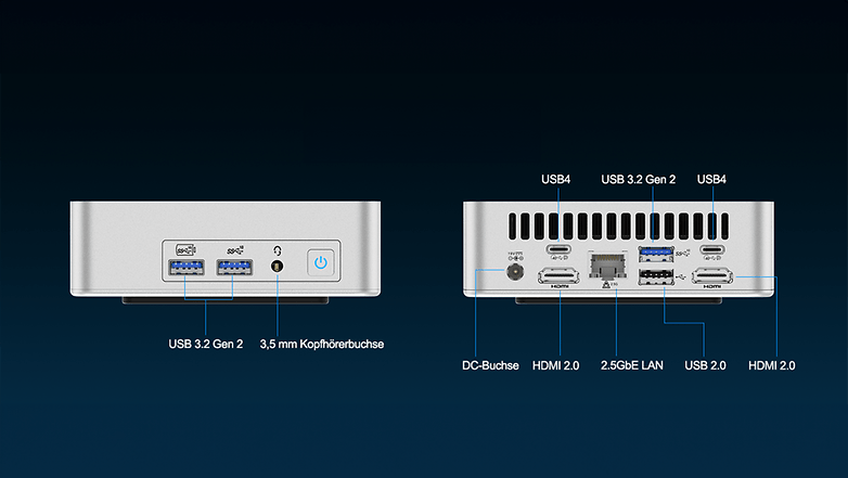 Geekom XT12 Pro i9 konektörleri
