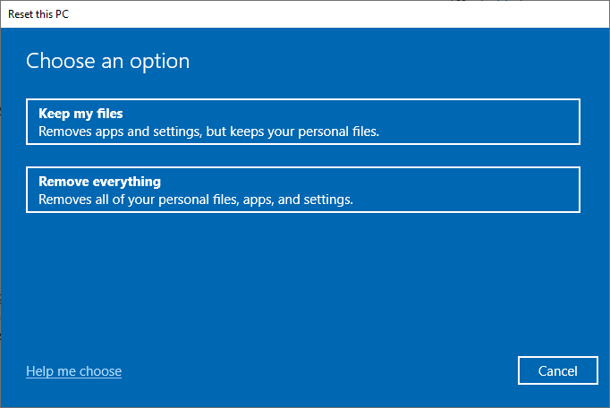 Windows 10'da bu bilgisayarı sıfırla seçenekleri dosyaları koru veya her şeyi kaldır