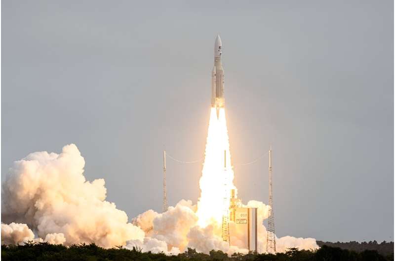 Juice, Nisan ayında Fransız Guyanası'ndaki Kourou'daki Avrupa uzay üssünden Ariane 5 roketiyle fırlatıldı