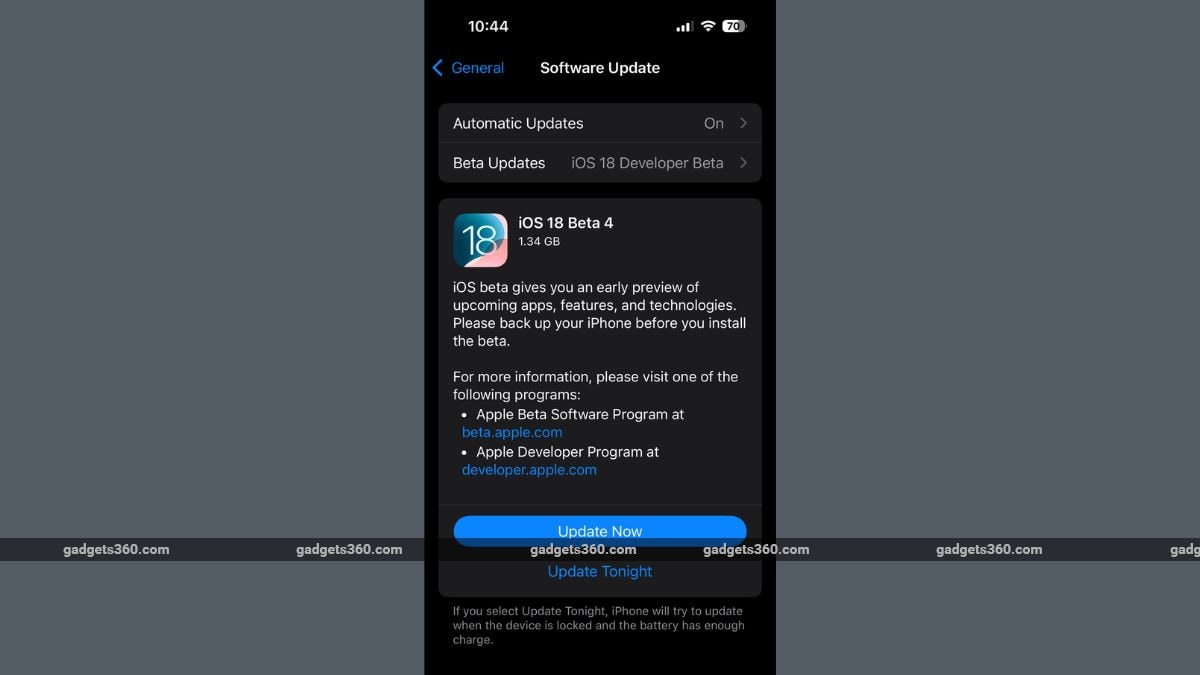 ios 18 gadget'ları iOS 18 Geliştirici Beta 4 Güncellemesi iPhone için