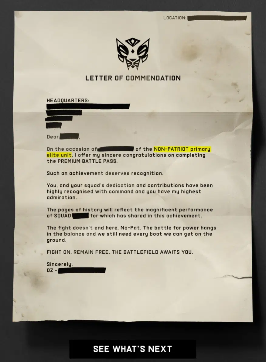 Battlefield 2042 “Övgü Mektubu” 7. Sezon Savaş Biletini Tamamlayan Oyunculara Verildi
