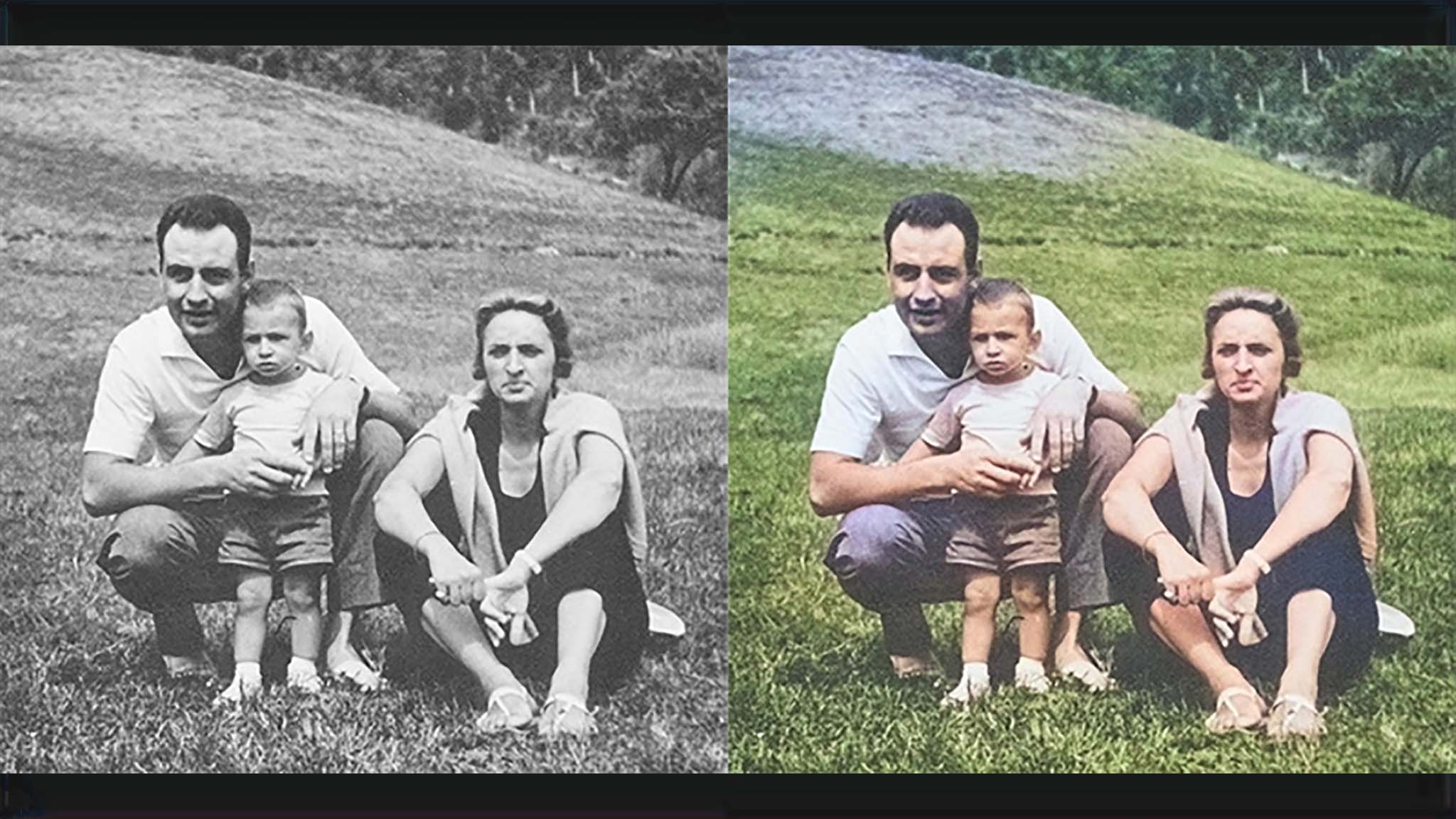Adobe Photoshop AI araçları eski siyah beyaz aile fotoğraflarınızı renklendirmenize olanak tanır.