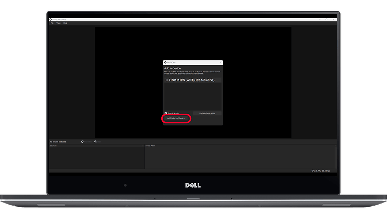 Ekran görüntüsü DroidCam'i PC'de nasıl kullandığınızı gösterir