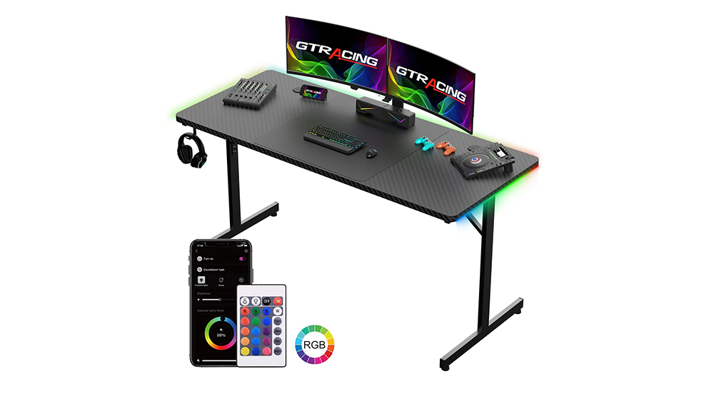 Dahili RGB Aydınlatmalı 55 İnçlik Bir PC Oyun Masası 70 Dolara Alın