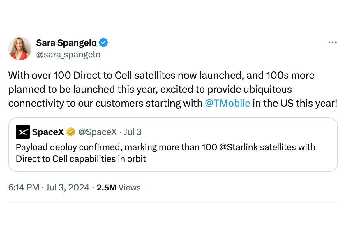 SpaceX, bu yılın ilerleyen zamanlarında T-Mobile müşterilerine uydu bağlantısı sunmak için çok çalışıyor - T-Mobile abonelerinin 4 Temmuz'da SpaceX'in heyecan verici haberler vermesiyle mutlu olmaları için bir neden daha var