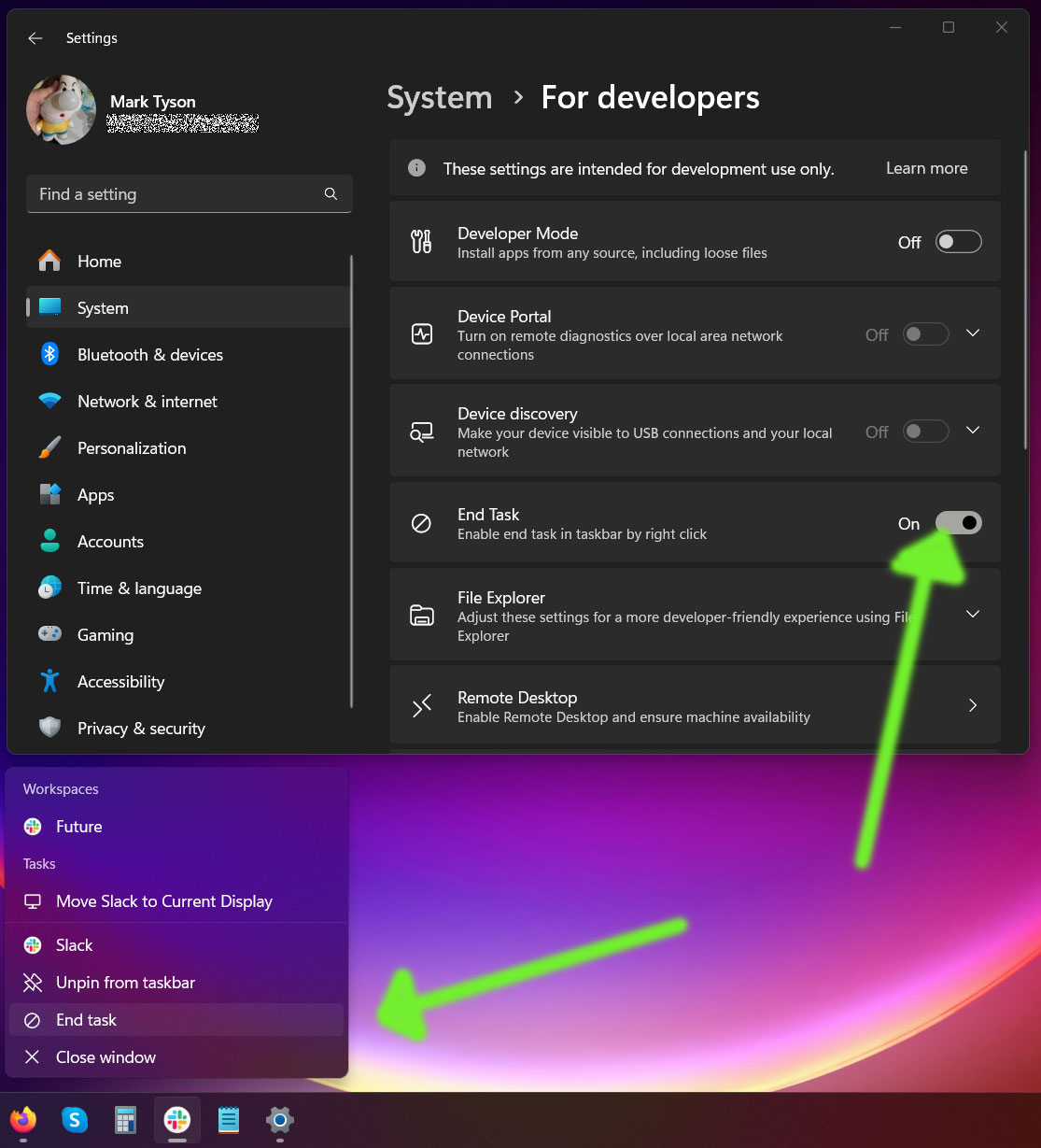 Windows 11 ayarları