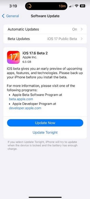 Apple şu anda iOS 17.6.2'yi beta olarak test ediyor | Resim kredisi - PhoneArena - iOS 17.5.2'nin yayınlanması yaklaşıyor; güncelleme hata düzeltmeleri ve performans iyileştirmeleri getirecek