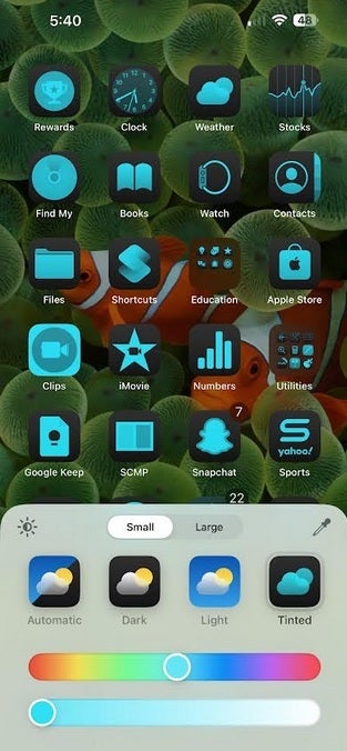 Ana Ekran uygulama simgelerinizin rengini değiştirin. | Resim kredisi-PhoneArena - iOS 18 beta yüklüyken Ana Ekran simgelerinizi nasıl özelleştirebilirsiniz