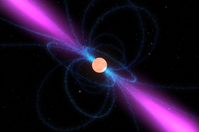 Pulsar Nötron Yıldızı Güçlü Manyetik Alan