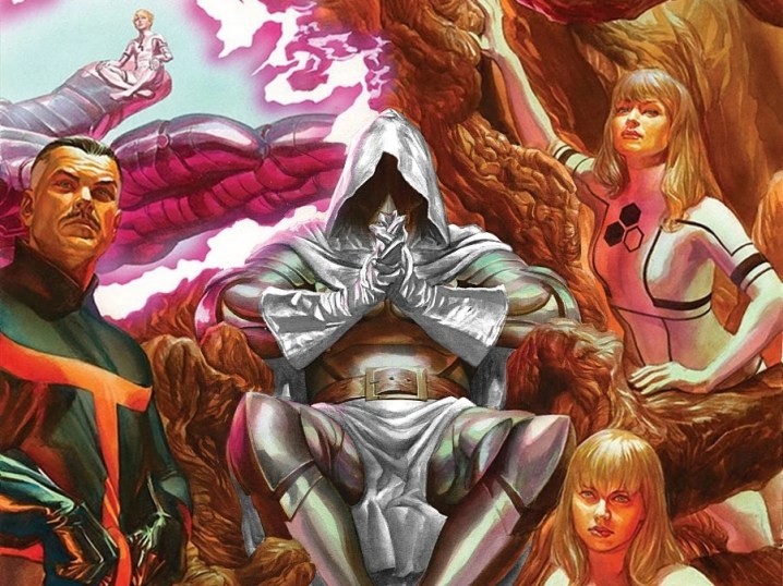 God Emperor Doom, Sheriff Stranger, Valeria Richard ve Sue Storm "Secret Wars Vol. 1 #4" için sanatta.