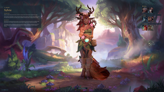 Kardeşlik önizlemesi: Kahraman Sylvie, boynuzları, büyük kuyruğu ve yapraklı zırhı olan bir orman yaratığıdır