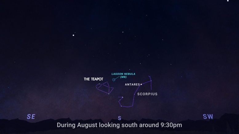 Lagoon Nebula'yı Bulmak Ağustos 2024