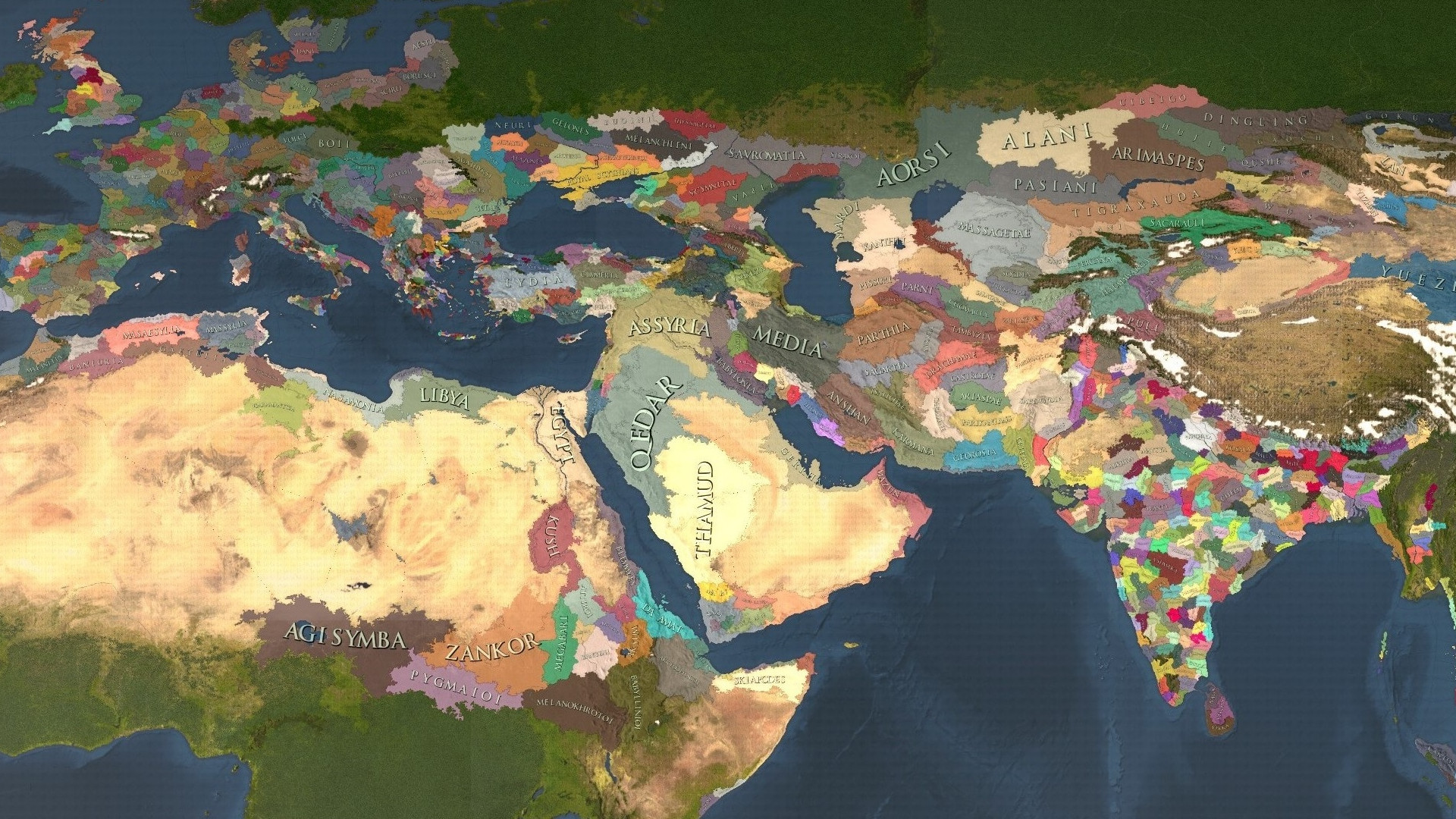 Europa Universalis 4 mod Imperium Universalis - Bir harita.