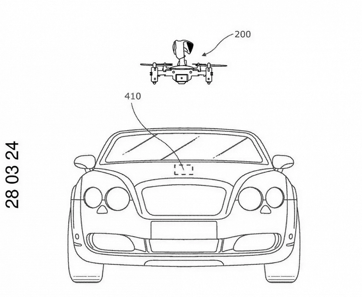 Kaportadaki imzalı Bentley logosu gerçek bir drone'a dönüşecek.  Trafik durumunu izlemenize ve park yeri aramanıza olanak tanır.