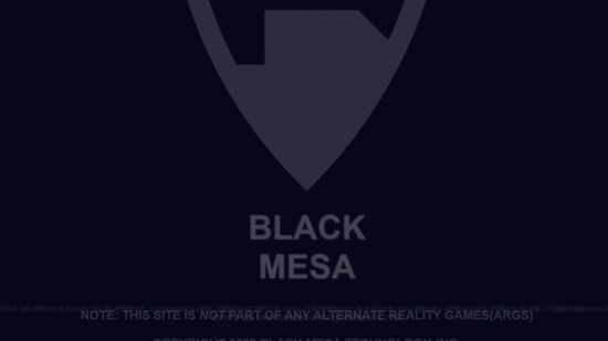 Black Mesa web sitesinin önceki versiyonu.