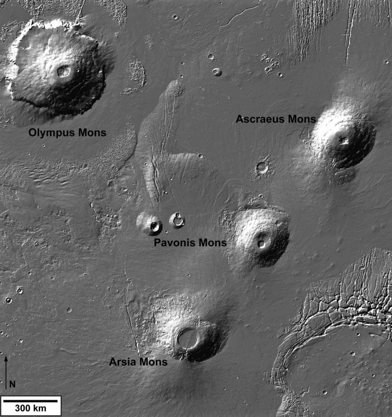 Tharsis Montes Trio ve Olympus Mons