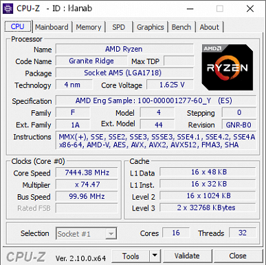 En yeni amiral gemileri Ryzen 9 9950X ve Ryzen 9 9900X hız aşırtmanın krallarıdır. 16 çekirdekli Ryzen 9 9950X, 7,45 GHz'e hız aşırtıldı