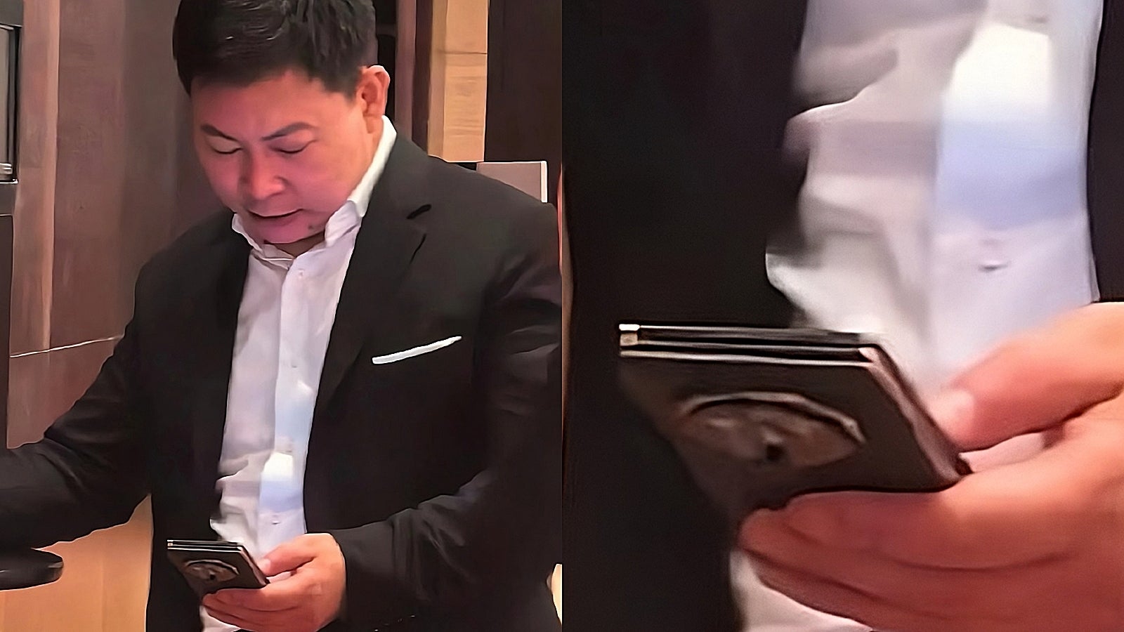 Huawei CEO'sunun şaşırtıcı derecede ince üç katlı bir telefon kullandığına dair daha yakın tarihli bir fotoğraf. - Hey, Samsung! Huawei'nin çılgın 