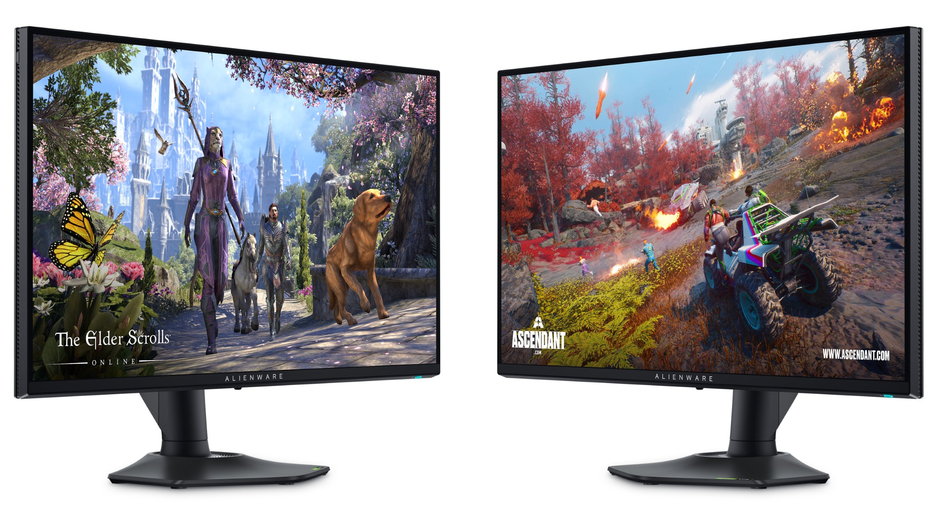 Alienware 27 4K Çift Modlu Oyun Monitörünün (AW2725QF) görüntüsü.