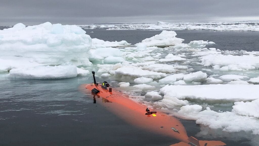 Antarktika sularındaki Ran sualtı aracı.