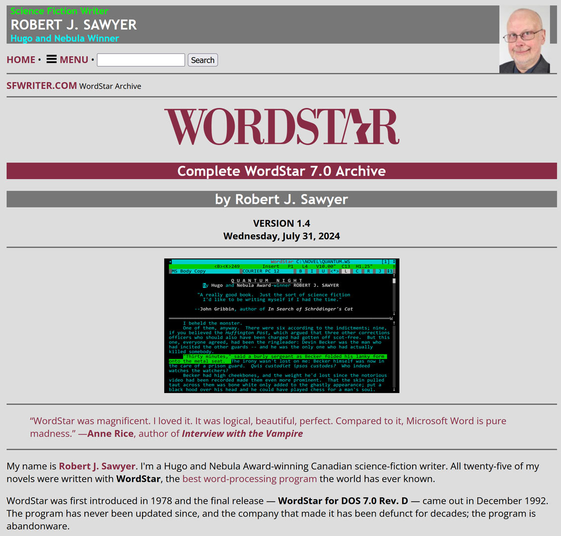 WordStar 7.0d DOS için