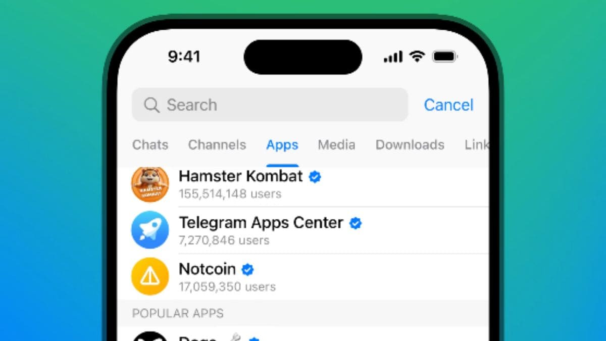 Telegram mini uygulamalar sekmesi Telegram'daki Mini Uygulamalar için sekme