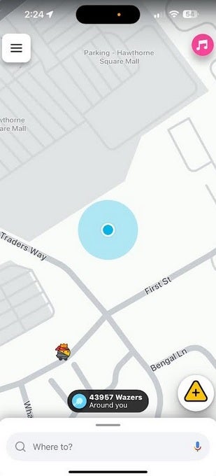 iOS'taki Waze mobil uygulaması. | Resim kredisi-PhoneArena - Waze, uygulamanın iPhone sürümü için acil güncelleme yayınladı