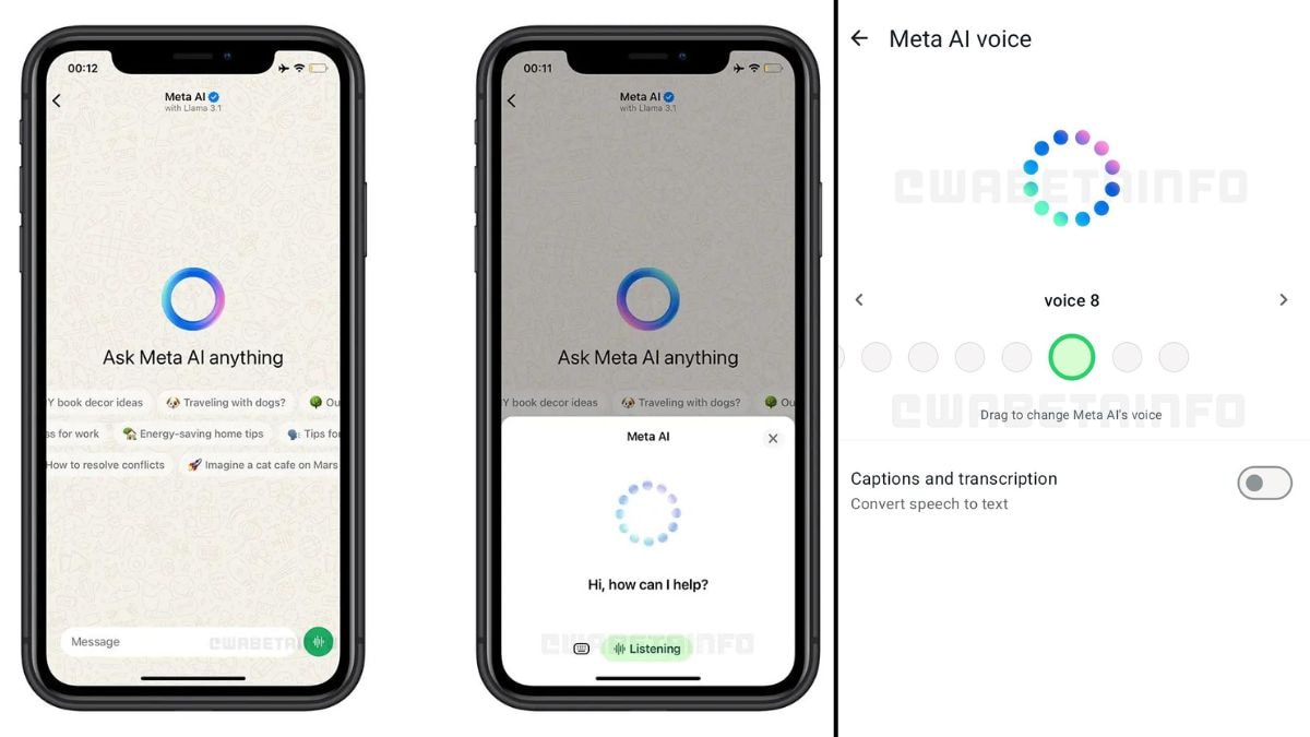 whatsapp meta AI ses modu wabetainfo WhatsApp Meta AI ses modu