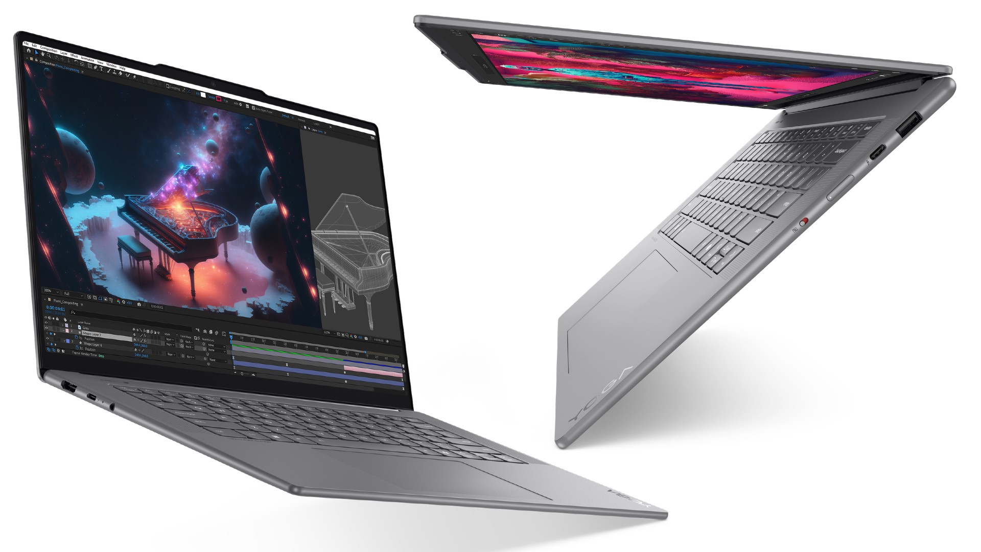 Lenovo Yoga Slim 7i (Gen 9) Aura Edition'ın görüntüsü.