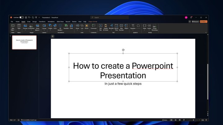 PowerPoint'te ilk slayt oluşturma.