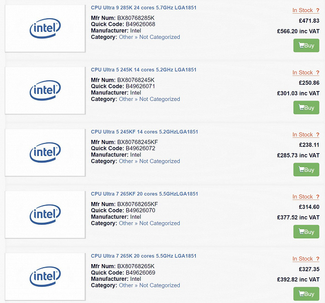 Görünen o ki Intel, tüm sorunlara rağmen yeni işlemcilerini daha ucuz hale getirmeyecek. Core Ultra 200 fiyatlarıyla internette göründü