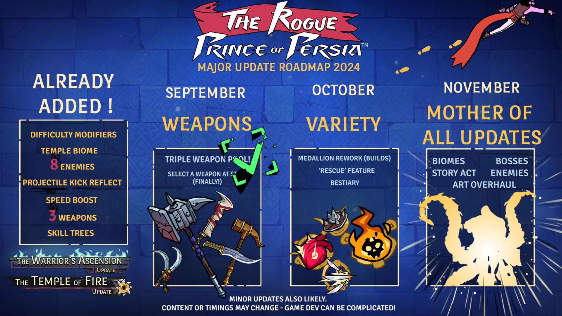 Rogue Prince of Persia silah güncellemesi: PoP için bir infografik