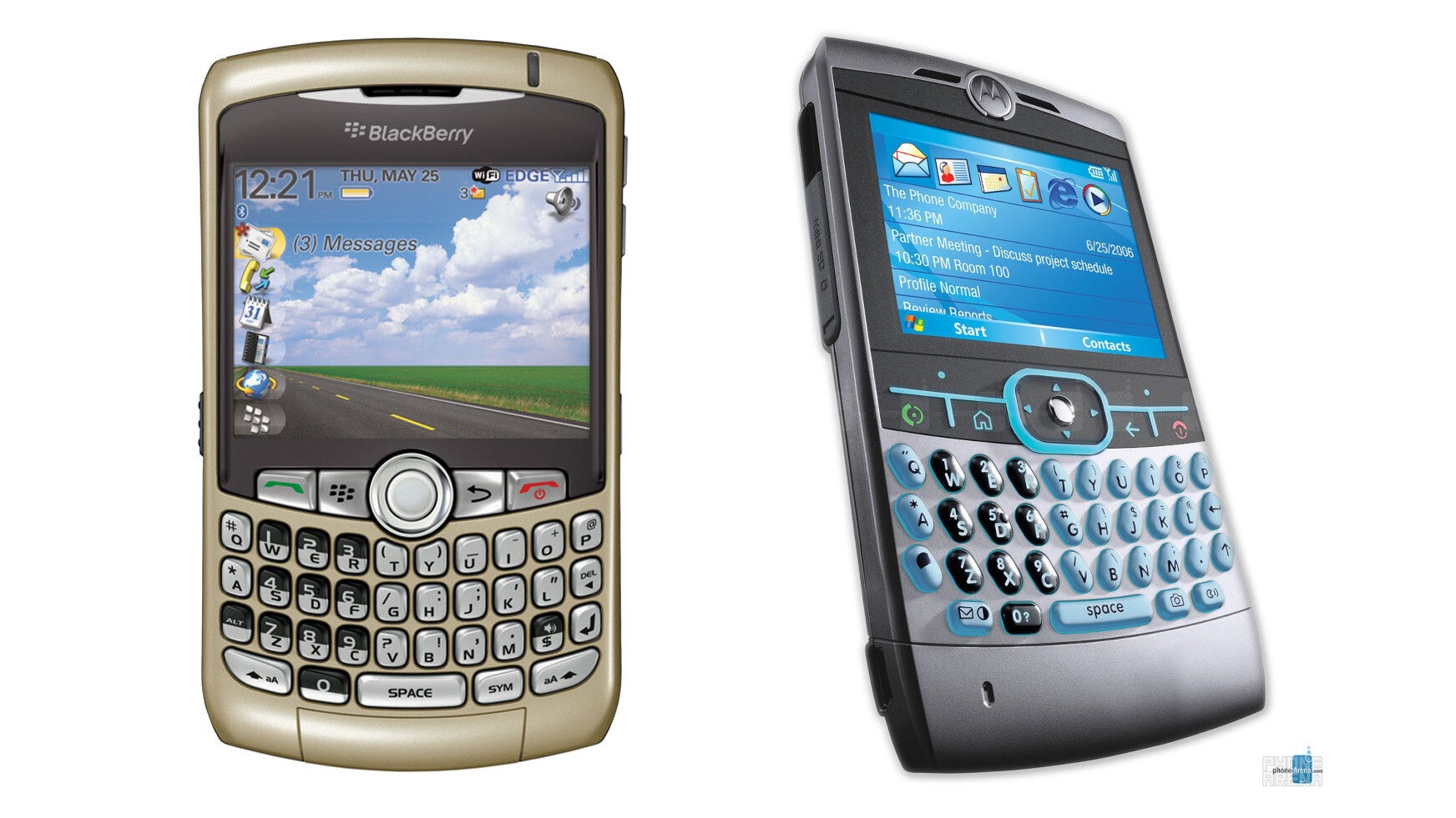 BlackBerry Curve ve Motorola Q