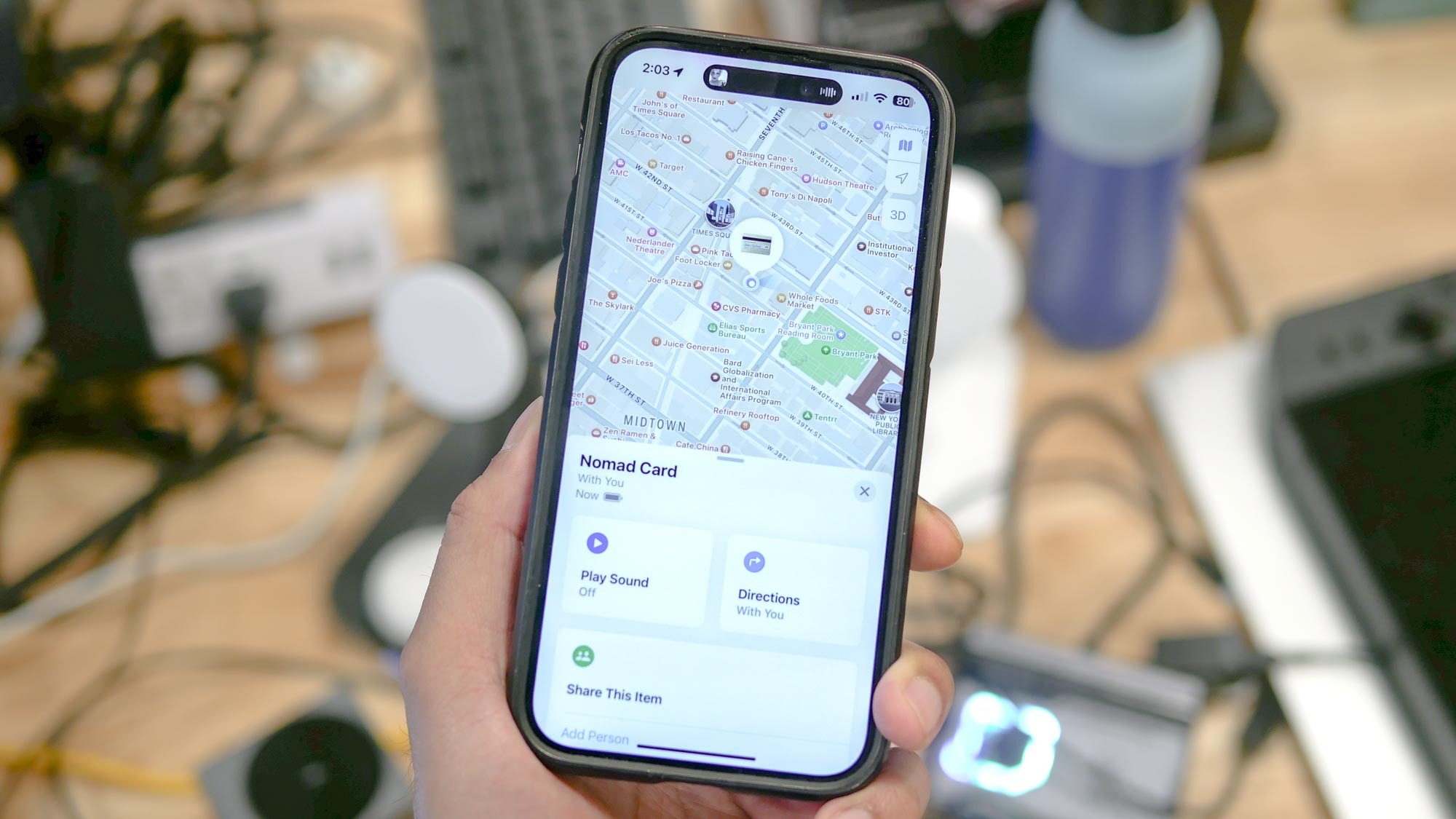 Find My desteğiyle Nomad Takip Kartı uygulaması